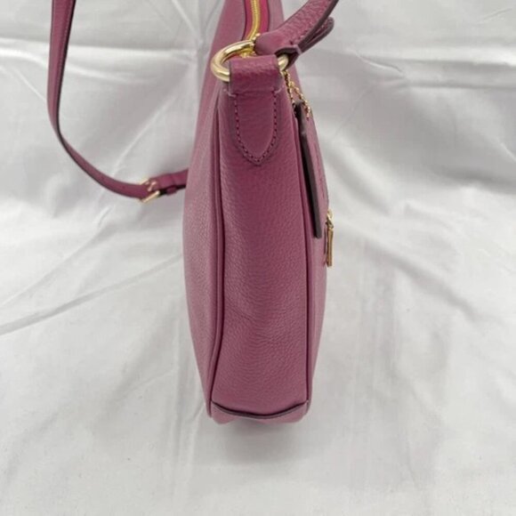 NEW COACH Womens Ellie File Crossbody Bag Pebble Leather CU960 Gold/Pink - Picture 3 of 12